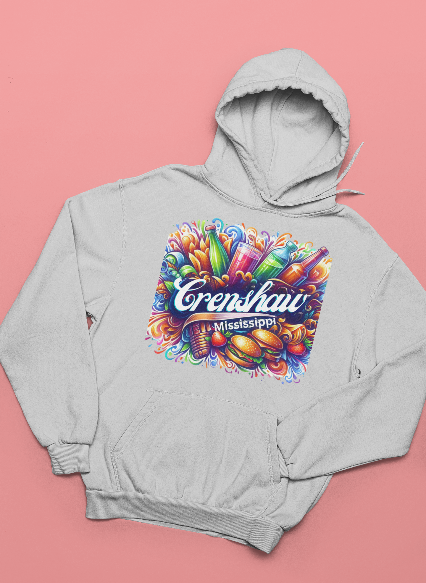 THE OTHER CRENSHAW:  CRENSHAW, MISSISSIPPI #1 Hooded Sweatshirt, Southern Graphic, African American Culture, Black History, Iconic Black Neighborhood, Graphic Sweatshirt, Urban Streetwear