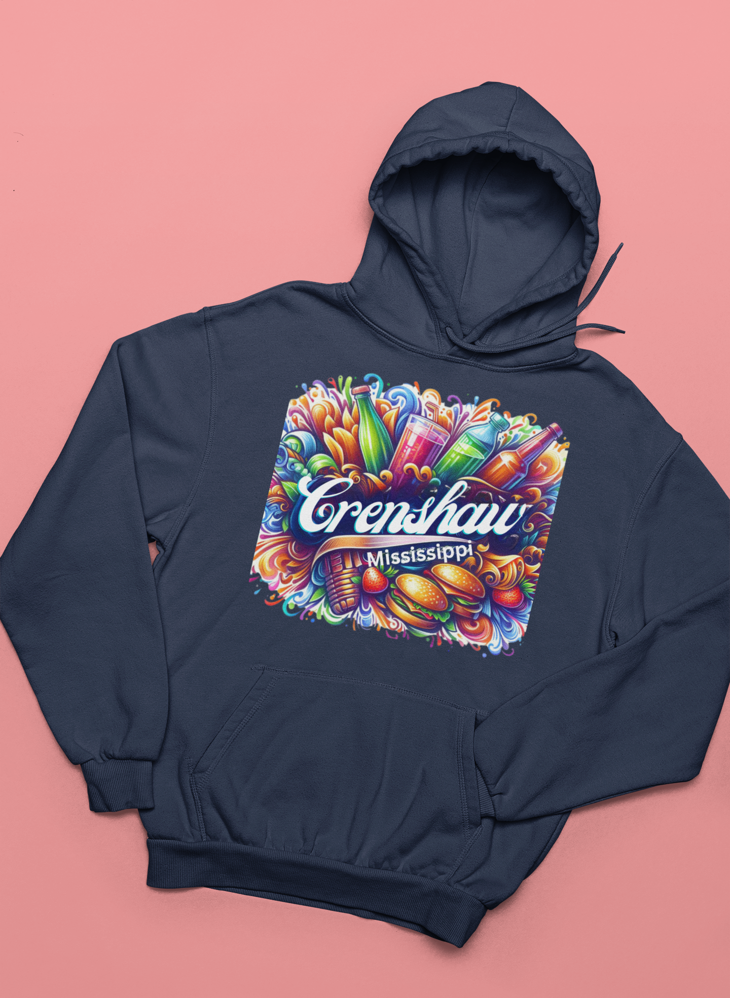 THE OTHER CRENSHAW:  CRENSHAW, MISSISSIPPI #1 Hooded Sweatshirt, Southern Graphic, African American Culture, Black History, Iconic Black Neighborhood, Graphic Sweatshirt, Urban Streetwear