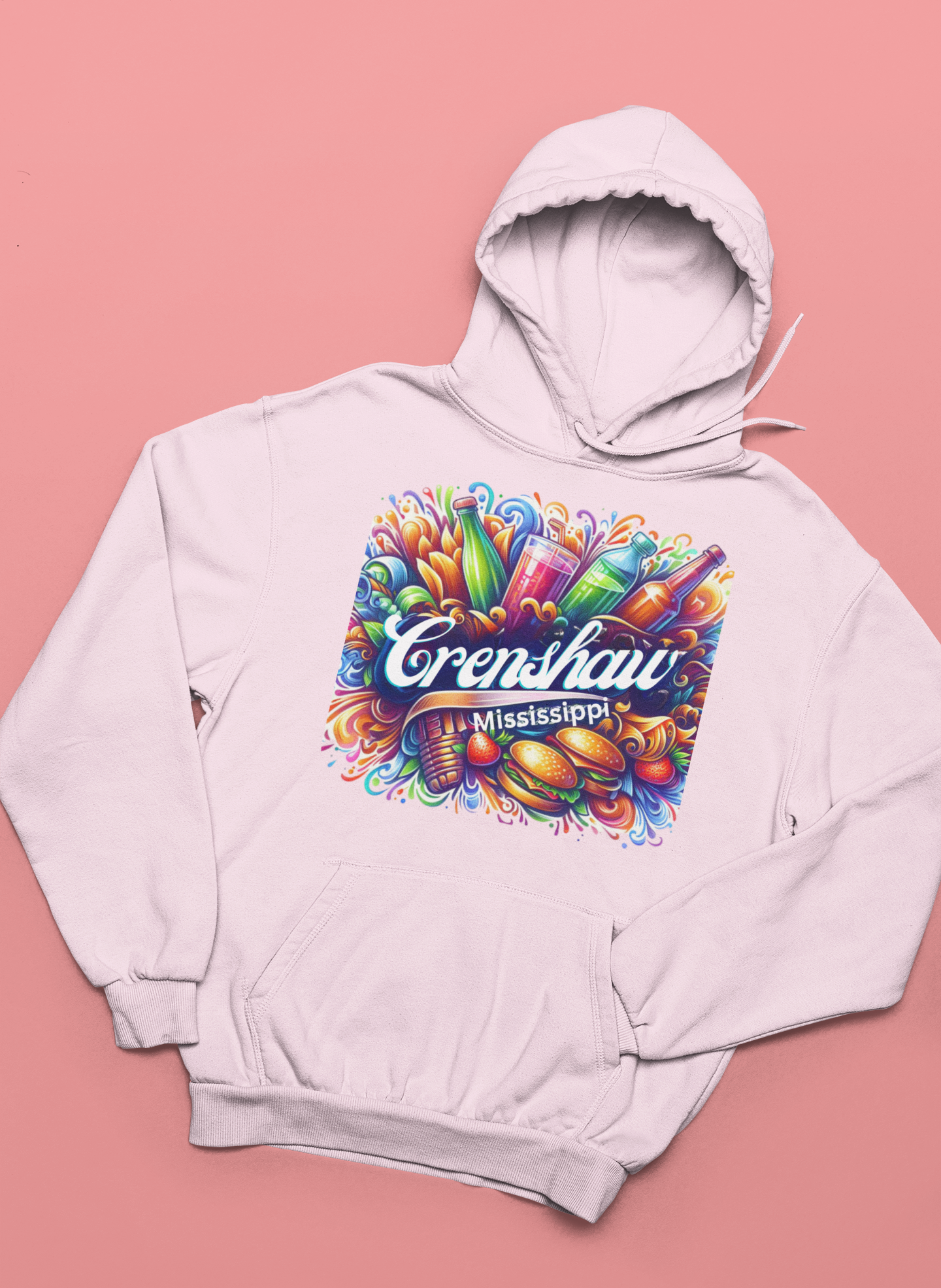 THE OTHER CRENSHAW:  CRENSHAW, MISSISSIPPI #1 Hooded Sweatshirt, Southern Graphic, African American Culture, Black History, Iconic Black Neighborhood, Graphic Sweatshirt, Urban Streetwear