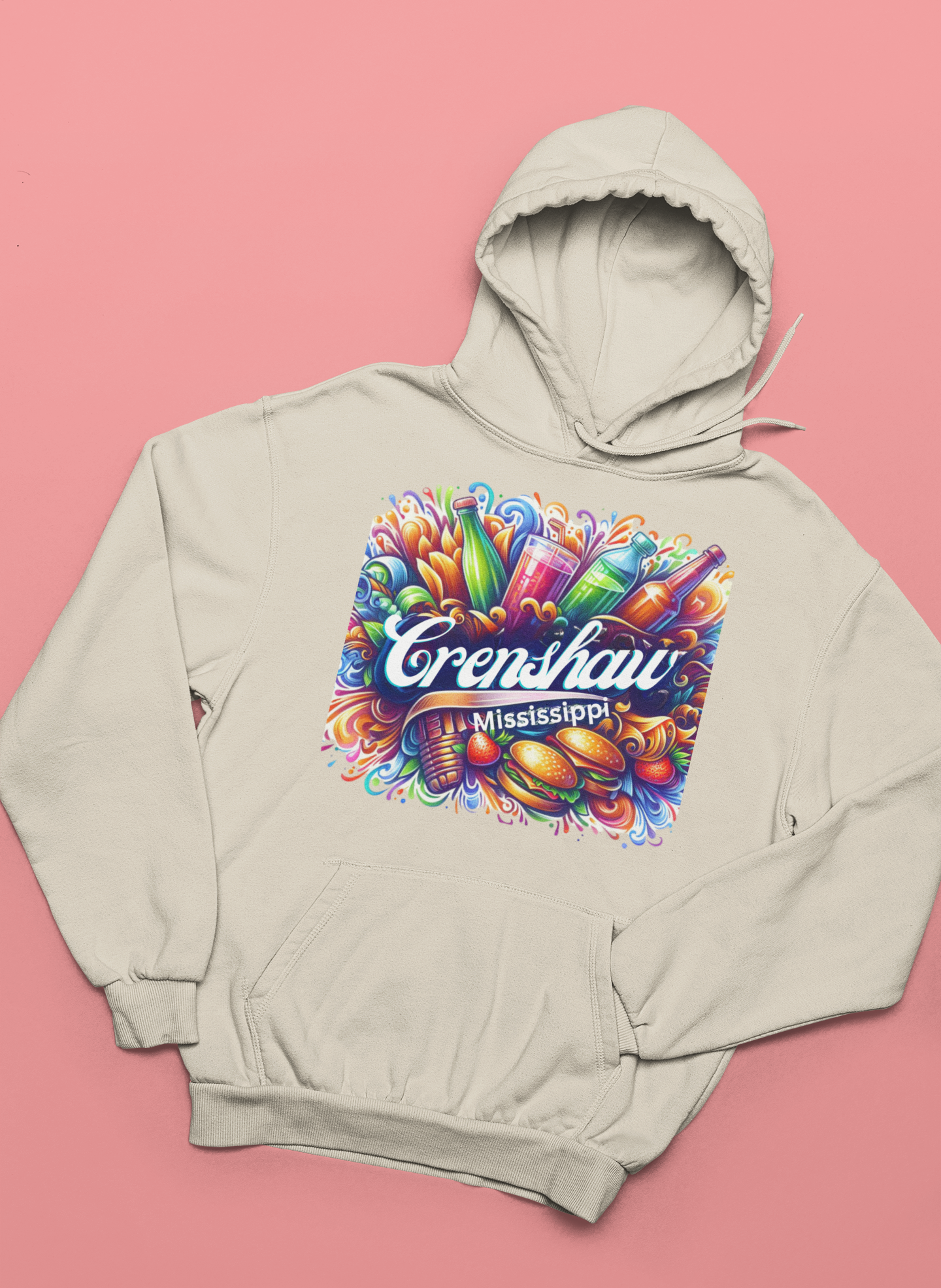 THE OTHER CRENSHAW:  CRENSHAW, MISSISSIPPI #1 Hooded Sweatshirt, Southern Graphic, African American Culture, Black History, Iconic Black Neighborhood, Graphic Sweatshirt, Urban Streetwear