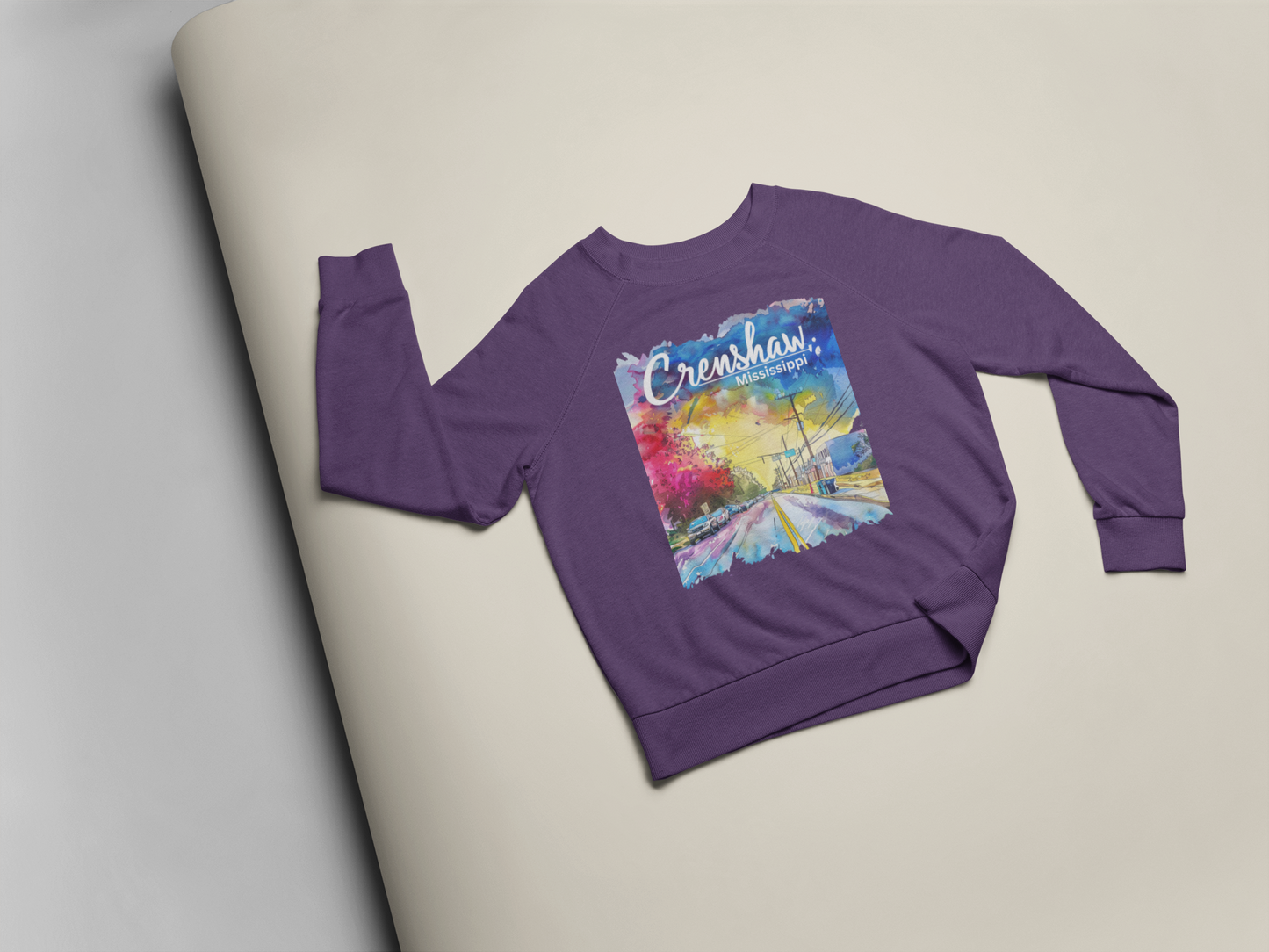 THE OTHER CRENSHAW:  CRENSHAW, MISSISSIPPI #2, Southern Graphic, African American Culture, Black History, Iconic Black Neighborhood, Graphic Sweatshirt, Urban Streetwear, Unisex, Crewneck Sweatshirt