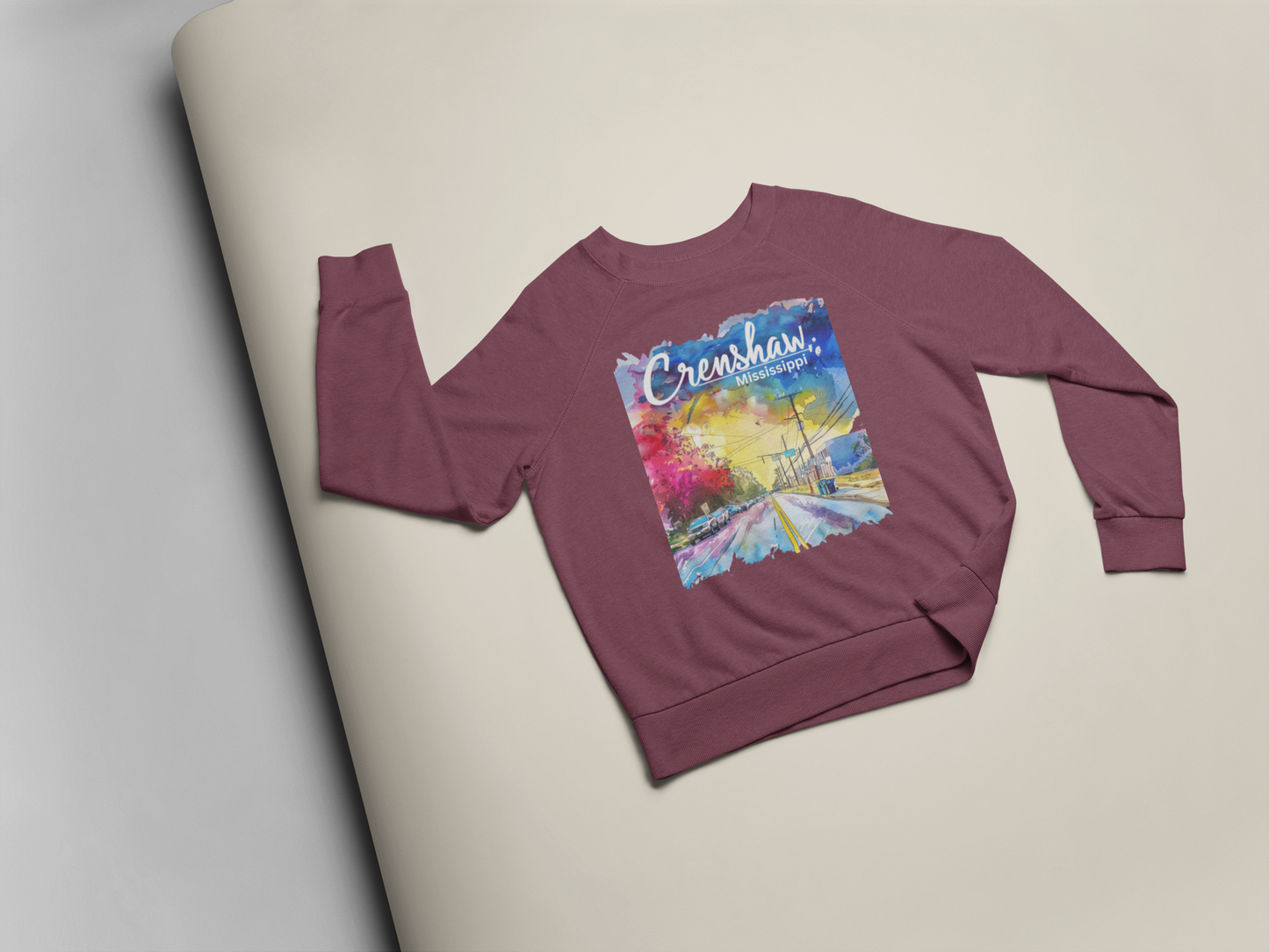 THE OTHER CRENSHAW:  CRENSHAW, MISSISSIPPI #2, Southern Graphic, African American Culture, Black History, Iconic Black Neighborhood, Graphic Sweatshirt, Urban Streetwear, Unisex, Crewneck Sweatshirt