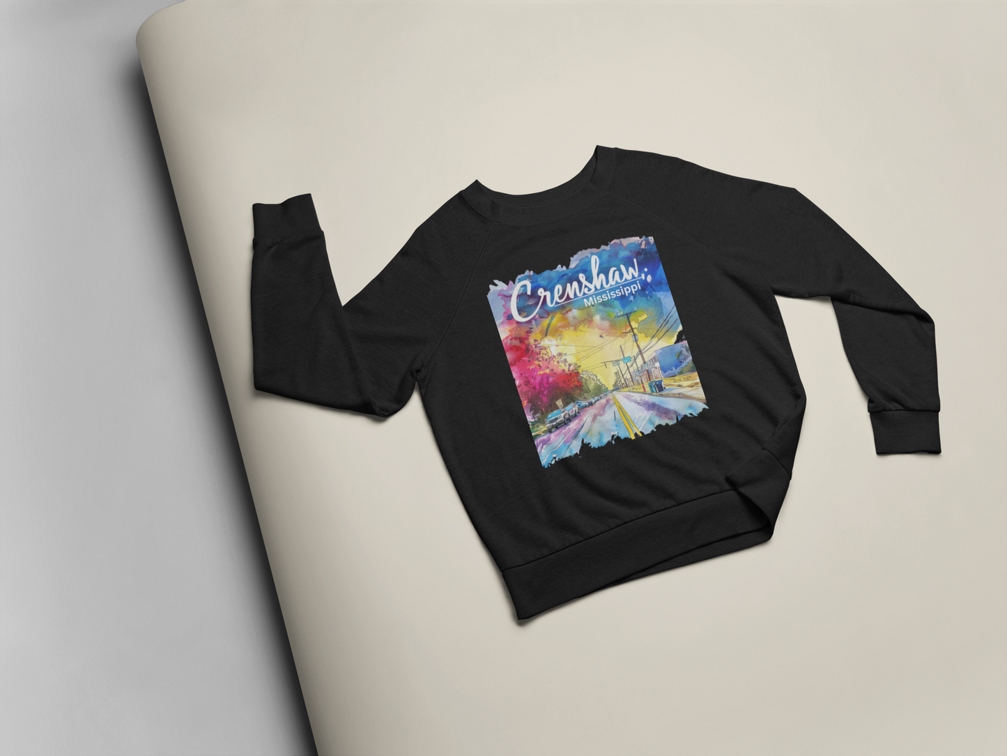 THE OTHER CRENSHAW:  CRENSHAW, MISSISSIPPI #2, Southern Graphic, African American Culture, Black History, Iconic Black Neighborhood, Graphic Sweatshirt, Urban Streetwear, Unisex, Crewneck Sweatshirt