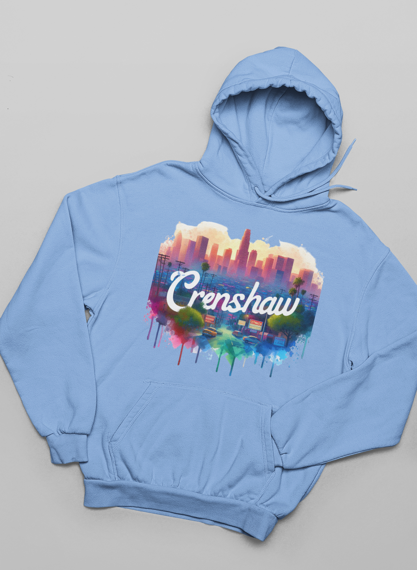 CRENSHAW ONE Hooded Sweatshirt, Back in the Day, African American Culture, Black History, Iconic Black Neighborhood, Graphic Sweatshirt, Urban Streetwear