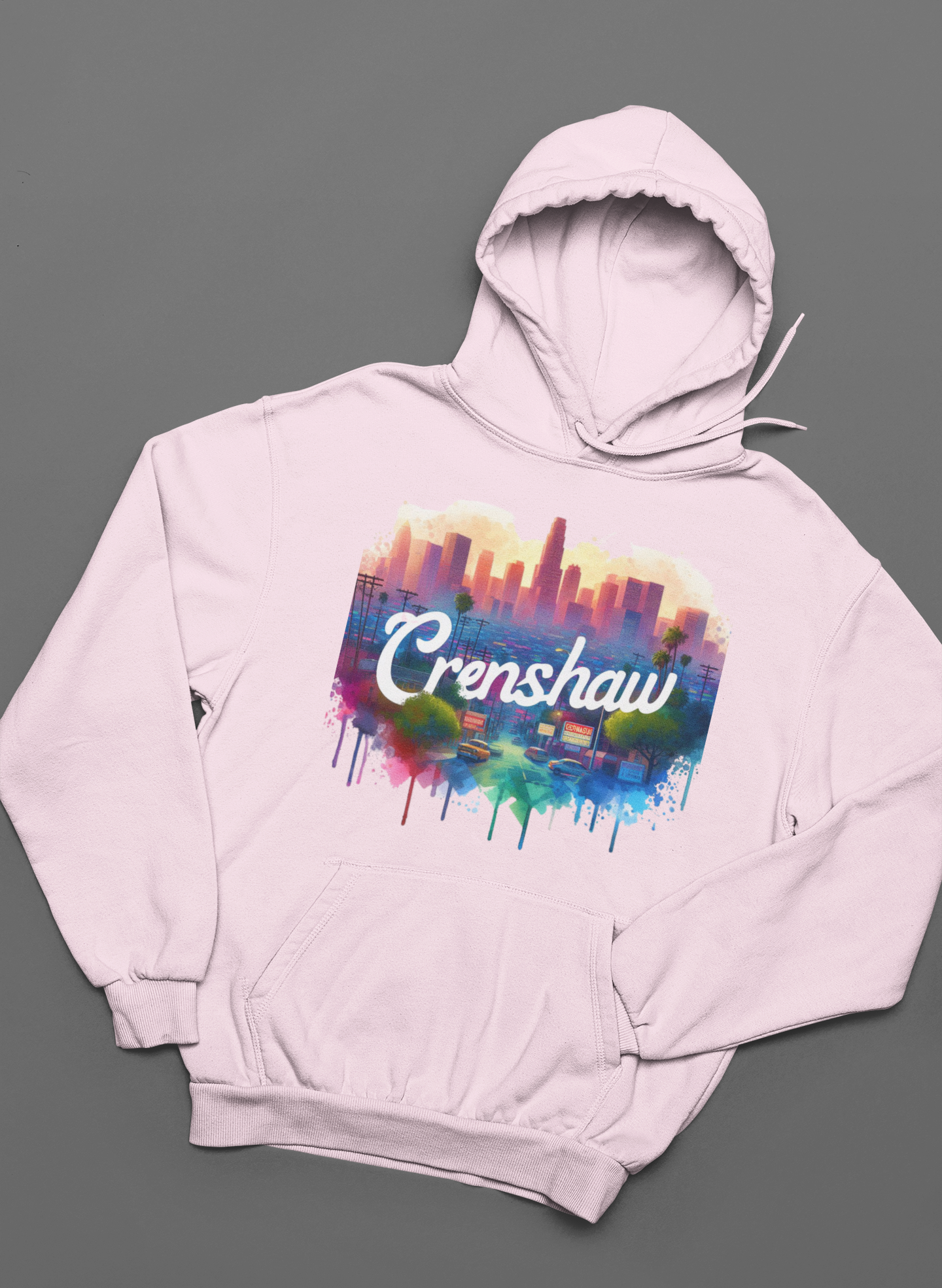 CRENSHAW ONE Hooded Sweatshirt, Back in the Day, African American Culture, Black History, Iconic Black Neighborhood, Graphic Sweatshirt, Urban Streetwear
