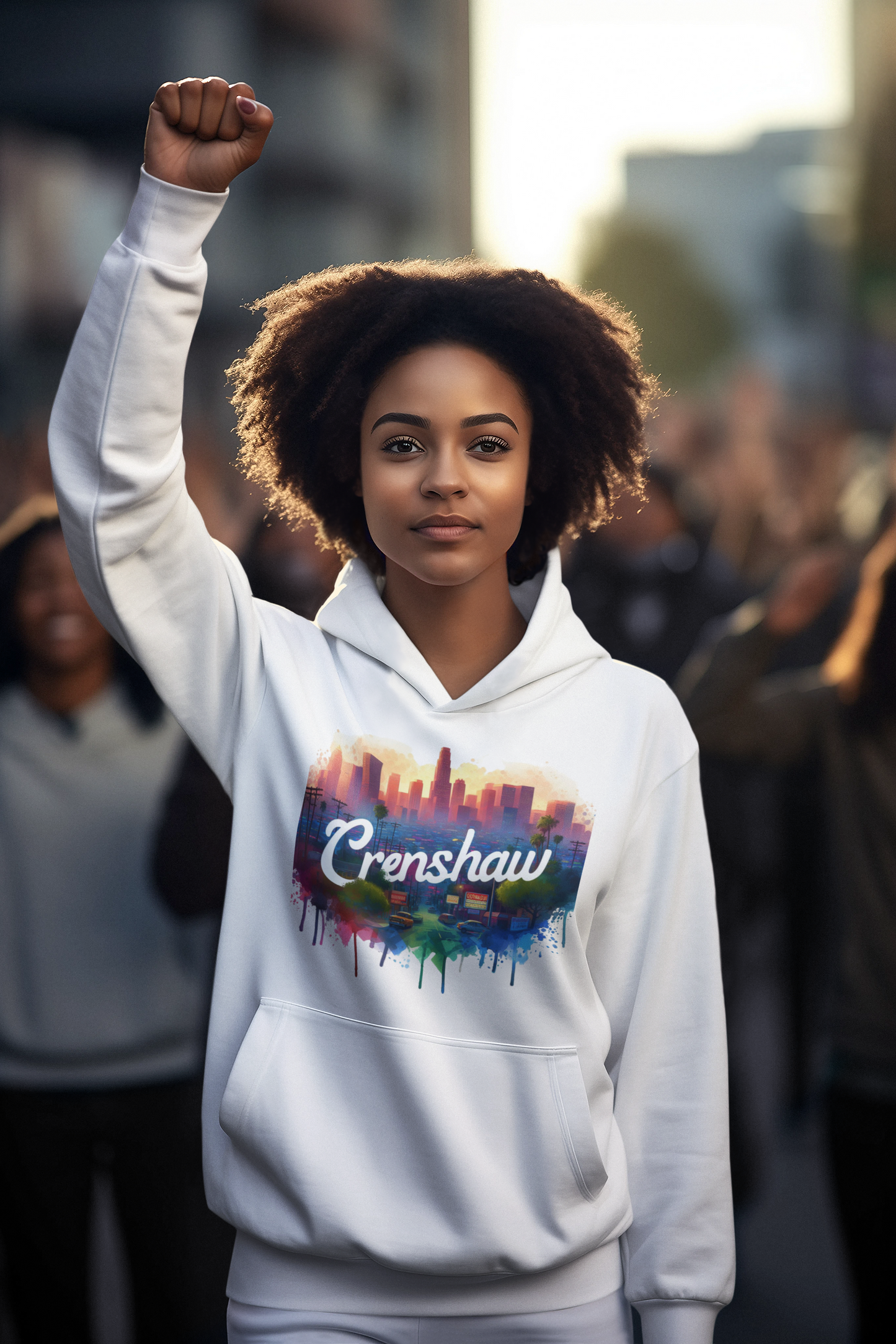 CRENSHAW ONE Hooded Sweatshirt, Back in the Day, African American Culture, Black History, Iconic Black Neighborhood, Graphic Sweatshirt, Urban Streetwear