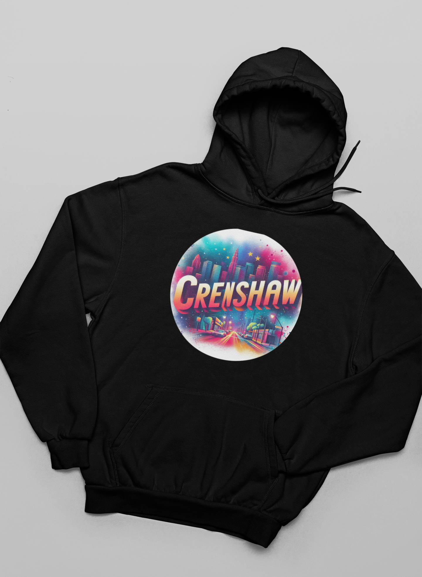 CRENSHAW TWO PORTRAIT STYLE Hooded Sweatshirt, Back in the Day, African American Culture, Black History, Iconic Black Neighborhood, Graphic Sweatshirt, Urban Streetwear