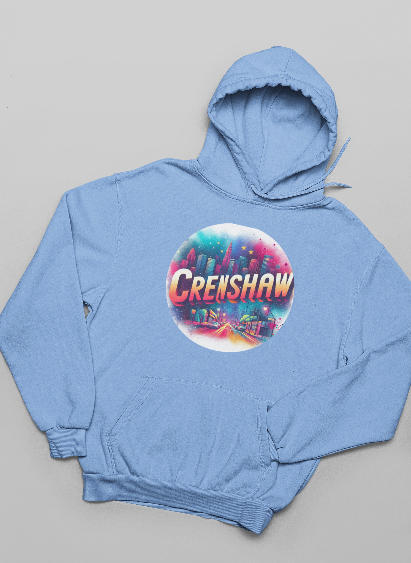 CRENSHAW TWO PORTRAIT STYLE Hooded Sweatshirt, Back in the Day, African American Culture, Black History, Iconic Black Neighborhood, Graphic Sweatshirt, Urban Streetwear
