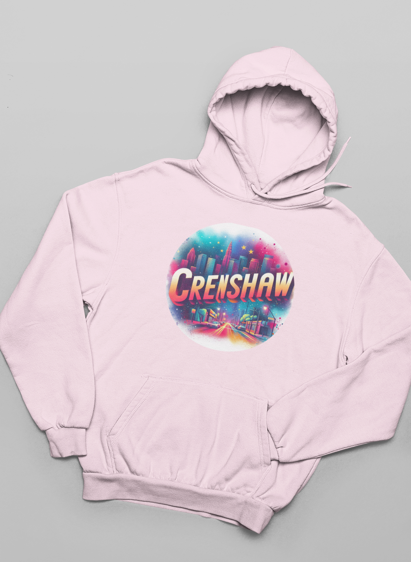 CRENSHAW TWO PORTRAIT STYLE Hooded Sweatshirt, Back in the Day, African American Culture, Black History, Iconic Black Neighborhood, Graphic Sweatshirt, Urban Streetwear