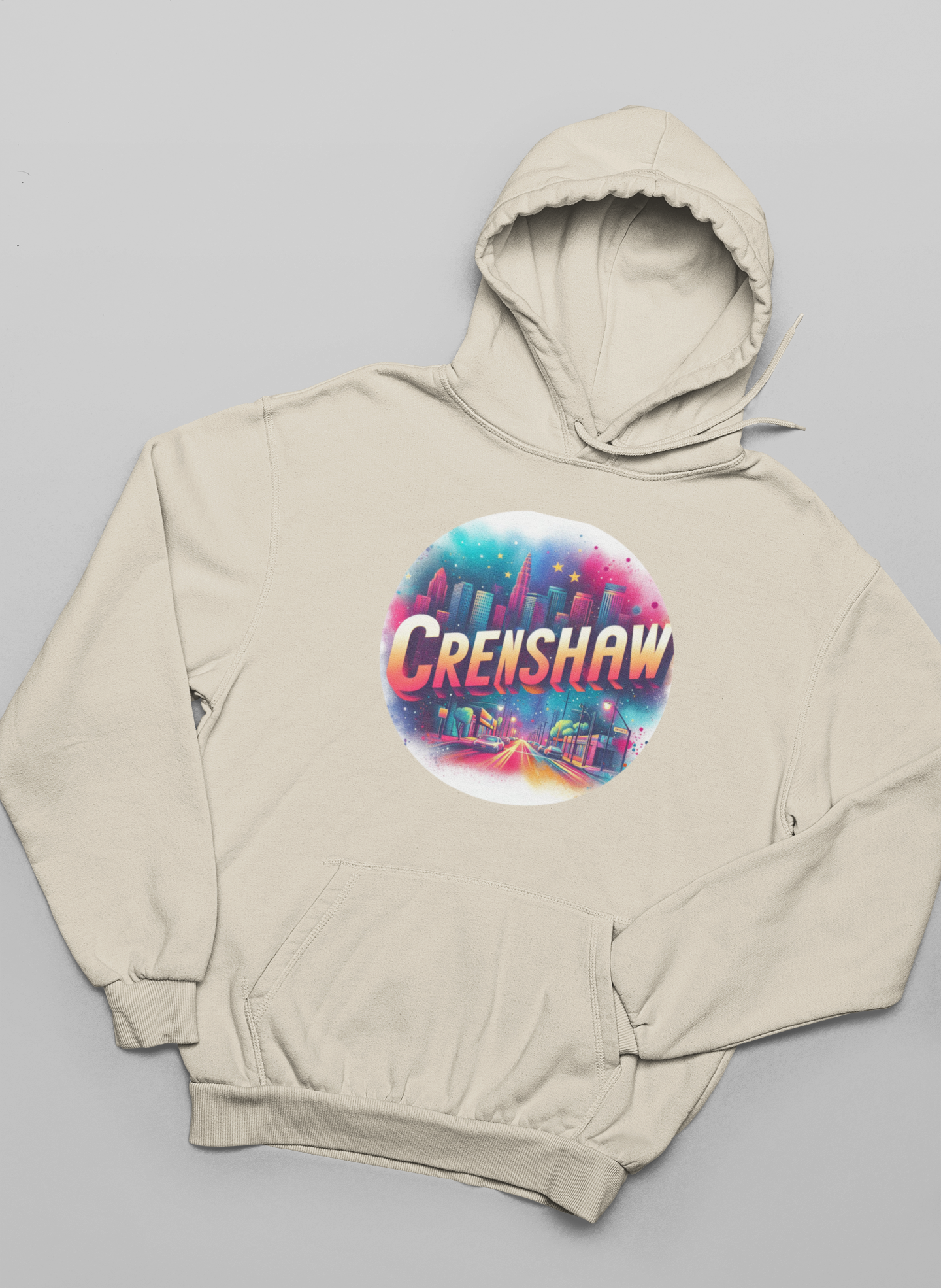 CRENSHAW TWO PORTRAIT STYLE Hooded Sweatshirt, Back in the Day, African American Culture, Black History, Iconic Black Neighborhood, Graphic Sweatshirt, Urban Streetwear