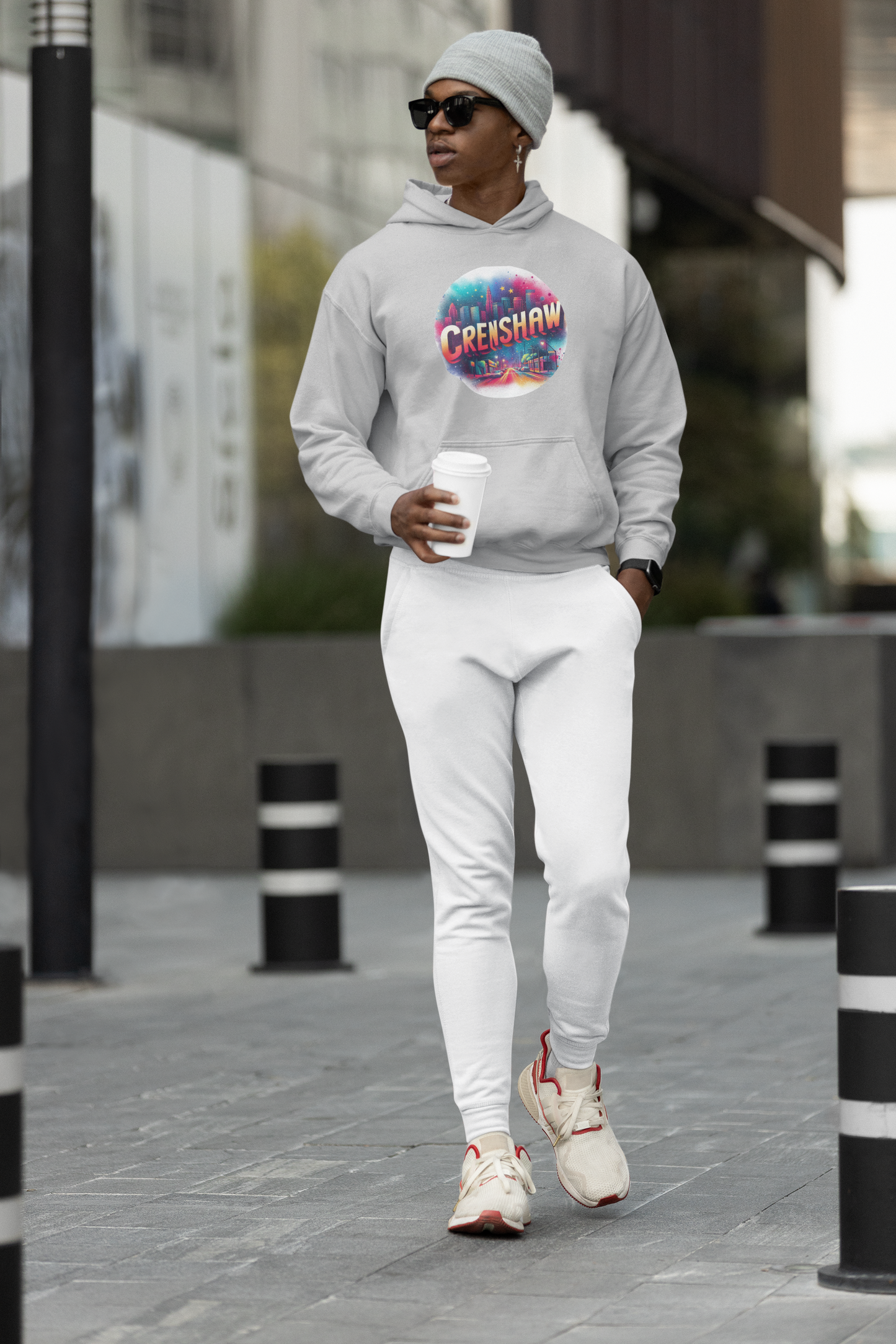 CRENSHAW TWO PORTRAIT STYLE Hooded Sweatshirt, Back in the Day, African American Culture, Black History, Iconic Black Neighborhood, Graphic Sweatshirt, Urban Streetwear