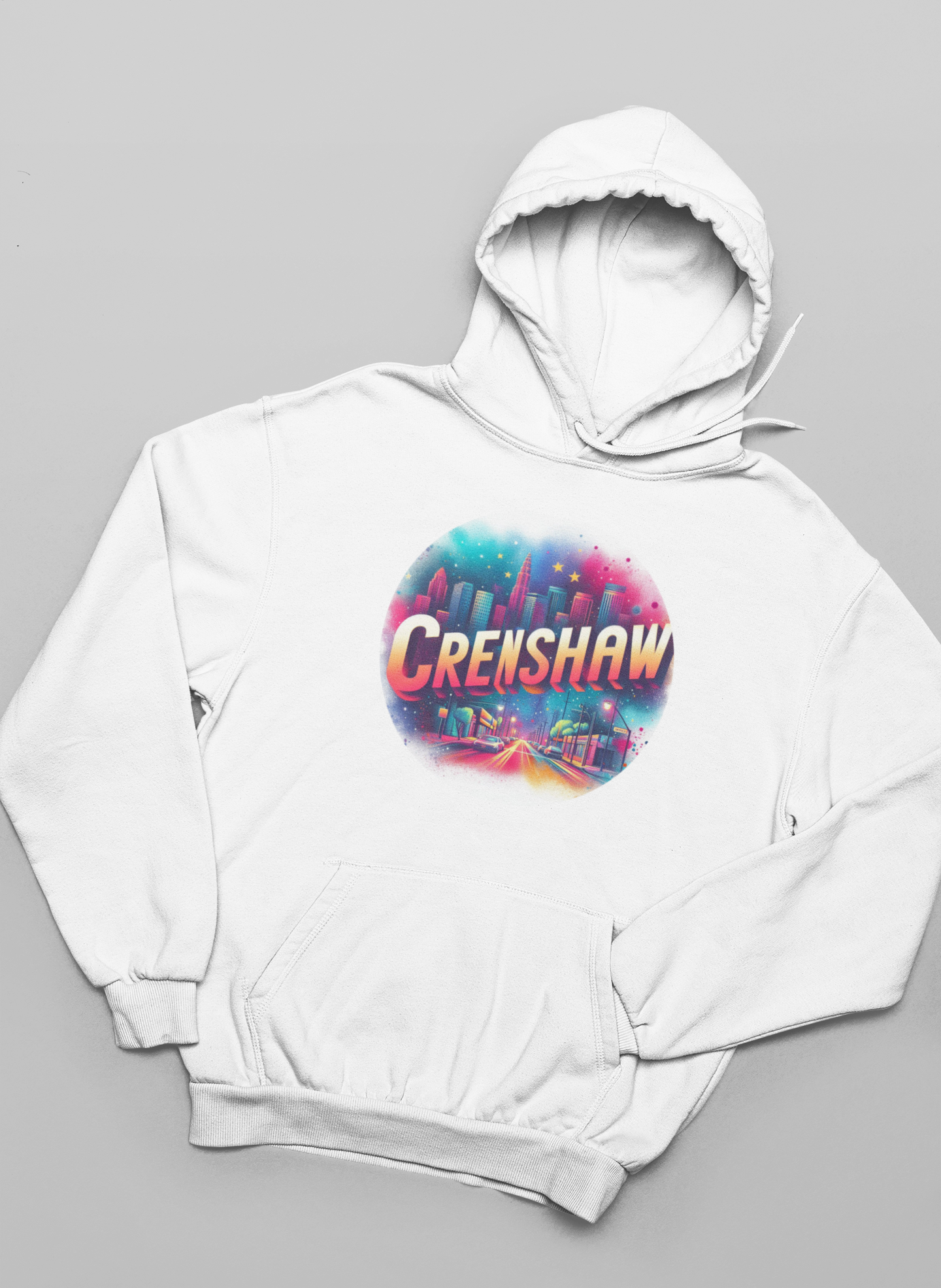 CRENSHAW TWO PORTRAIT STYLE Hooded Sweatshirt, Back in the Day, African American Culture, Black History, Iconic Black Neighborhood, Graphic Sweatshirt, Urban Streetwear