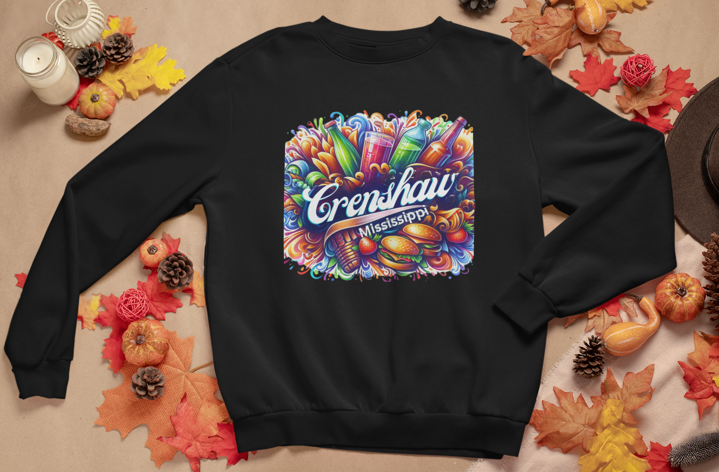 THE OTHER CRENSHAW:  CRENSHAW, MISSISSIPPI #1, Southern Graphic, African American Culture, Black History, Iconic Black Neighborhood, Graphic Sweatshirt, Urban Streetwear, Unisex, Crewneck Sweatshirt