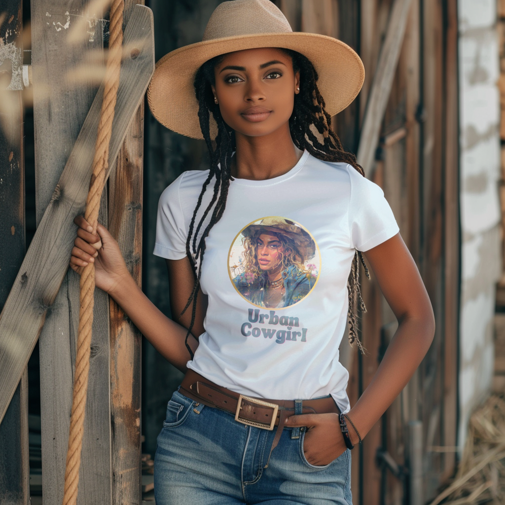 BEYONCE-INSPIRED, Urban Cowgirl Graphic, Fan Art, Cowgirl Shirt, Country Shirt, Country Concert Tee, Western Graphic Tee for Women, Western Tee, Unisex Jersey Short Sleeve Tee