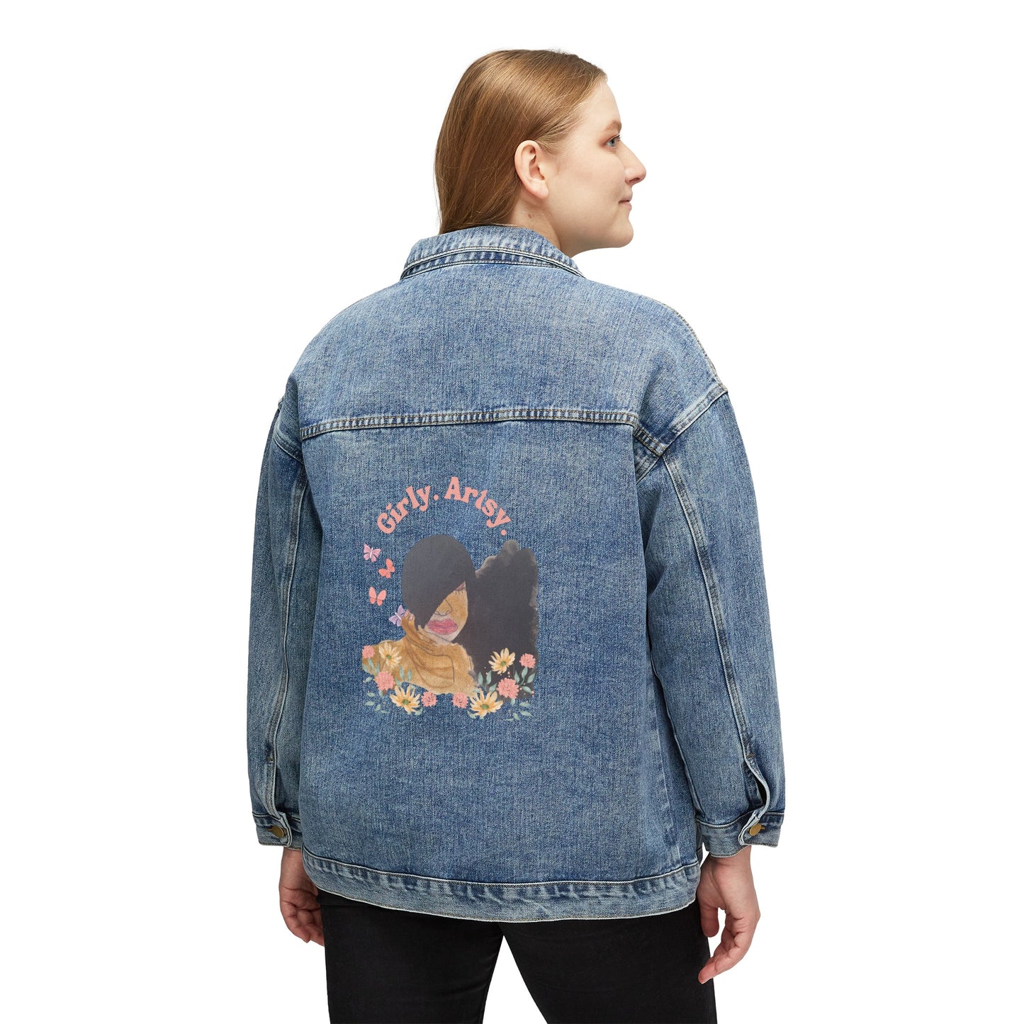 GIRLY. ARTSY #8 Women's Handpainted Graphic Denim Jacket