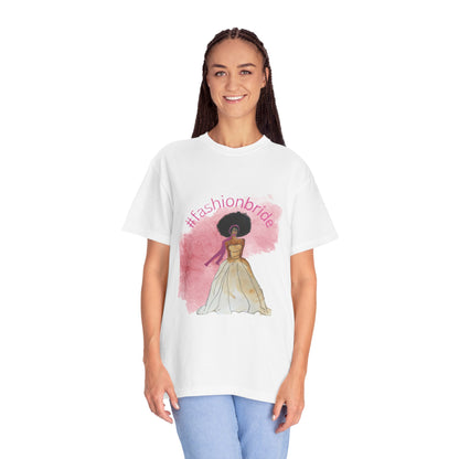 #fashionbride Illustration Bridal Dress T-Shirt | Black Bride Watercolor Tee
