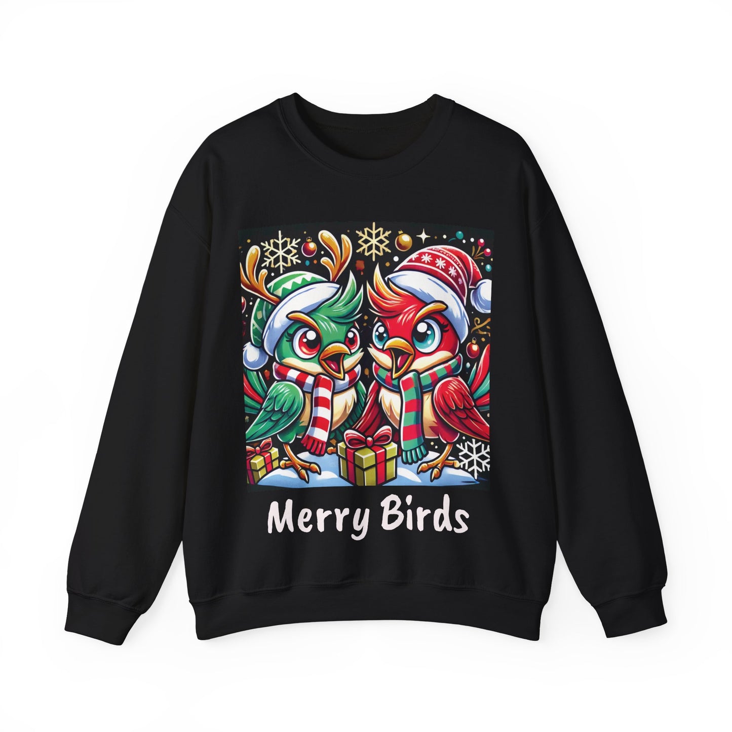 50% BUNDLE & SAVE, MERRY BIRDS Crewneck Sweatshirt, Ugly Xmas Jumper, Holiday Gift, Unisex, Christmas Sweater, Festive Pullover