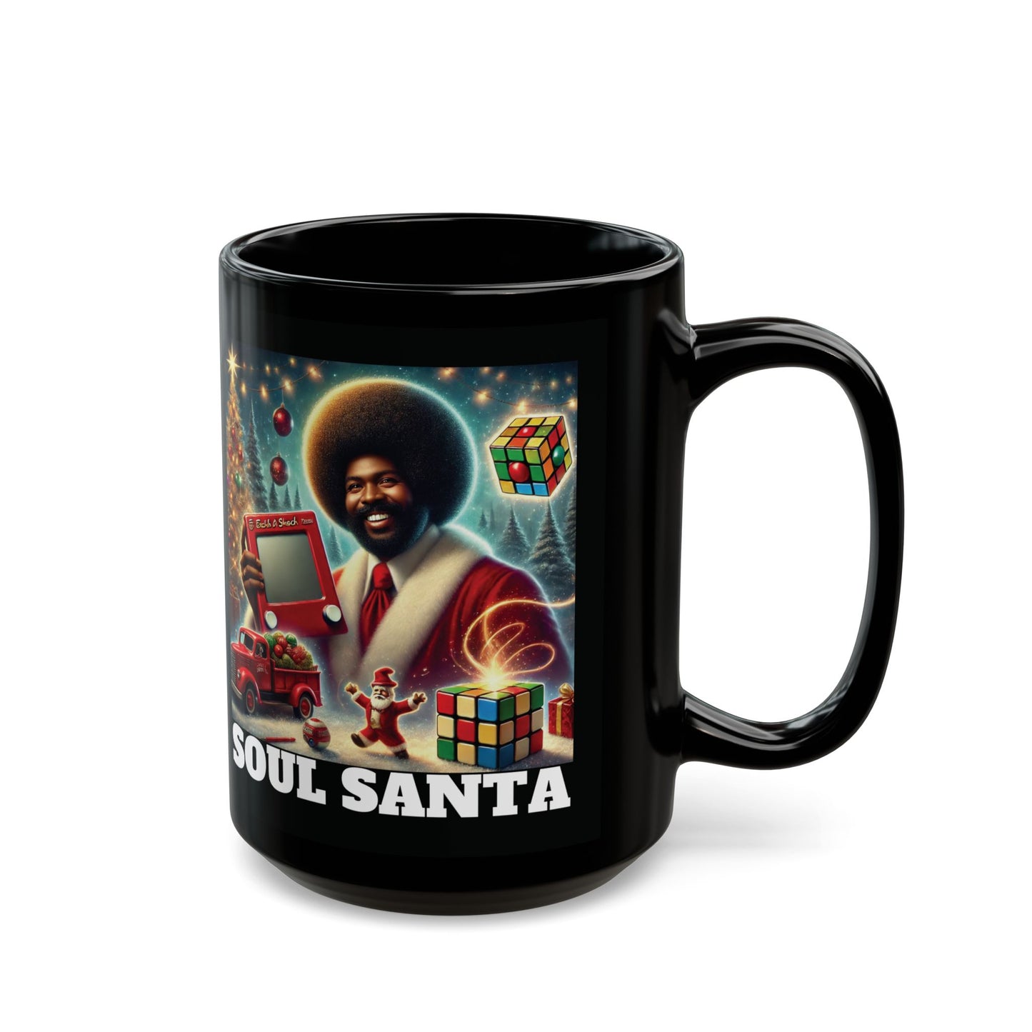 SOUL SANTA COFFEE MUG, RETRO VIBES, Ugly Christmas Gift - 11oz/15oz