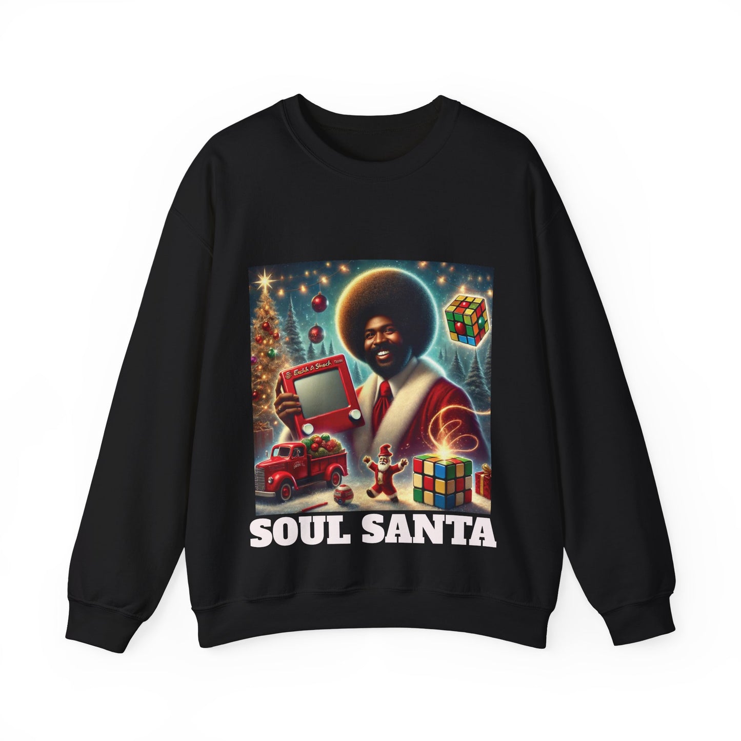 SOUL SANTA Ugly Xmas Retro Black Culture, Gift, Party, Unisex Sweatshirt