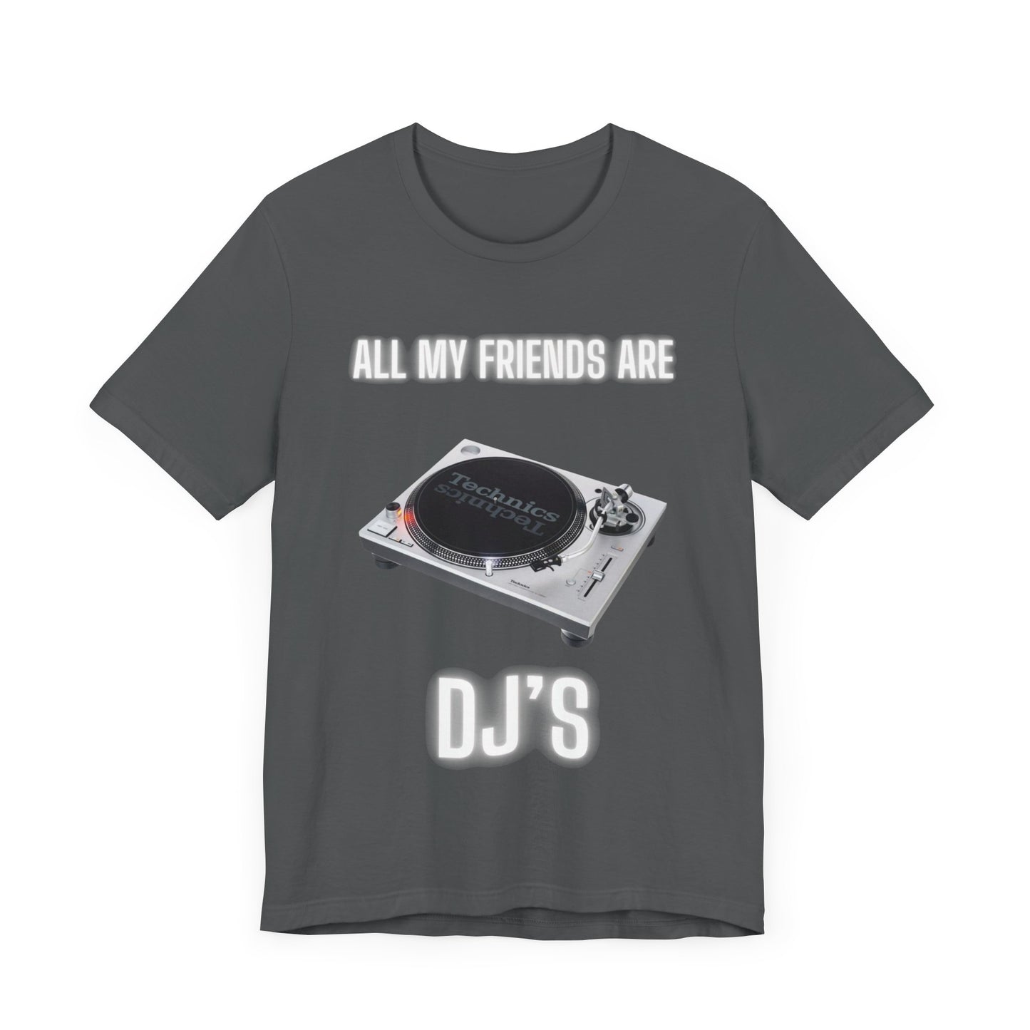 TURNTABLE (WHITE), DJ FRIENDS, Graphic Short Sleeve Tee, DJ Shirt, DJ Graphic T-shirt, Turntable Graphic, Urban Streetstyle, Express Delivery