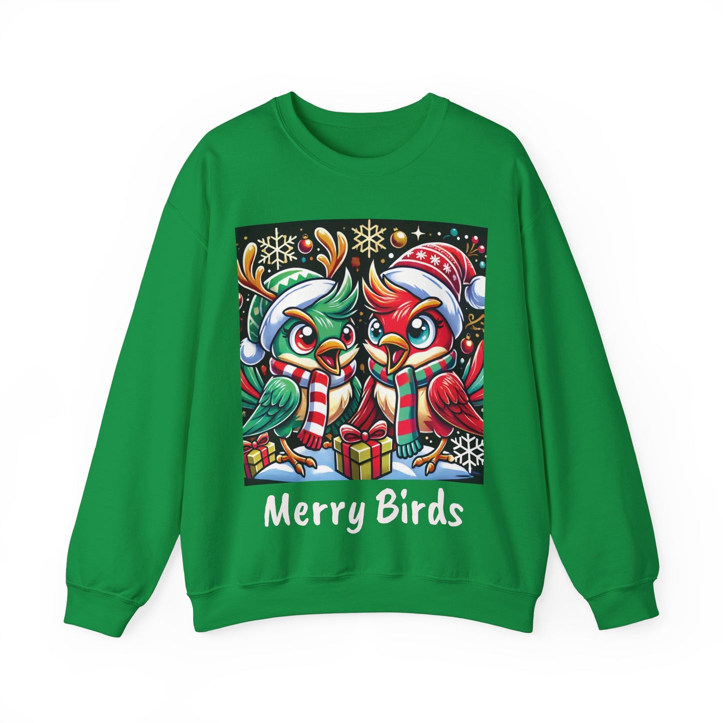 50% BUNDLE & SAVE, MERRY BIRDS Crewneck Sweatshirt, Ugly Xmas Jumper, Holiday Gift, Unisex, Christmas Sweater, Festive Pullover