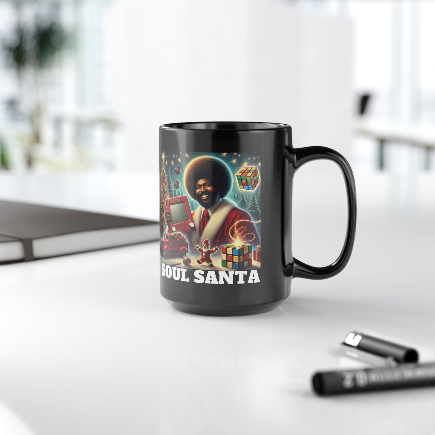 SOUL SANTA COFFEE MUG, RETRO VIBES, Ugly Christmas Gift - 11oz/15oz