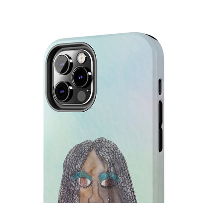Black Woman Art, Artistic Fashion Phone Case, Colorful Unique Phone Protector, Gift for Her, Bohemian Style, Phone Cover for Creative Souls