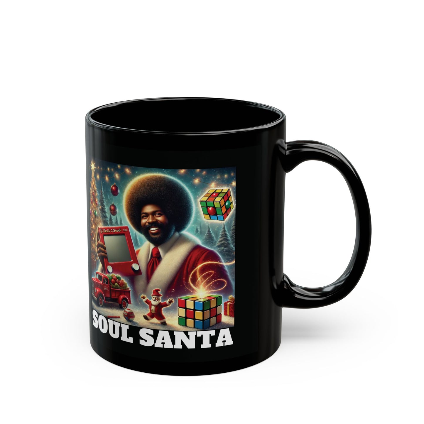 SOUL SANTA COFFEE MUG, RETRO VIBES, Ugly Christmas Gift - 11oz/15oz