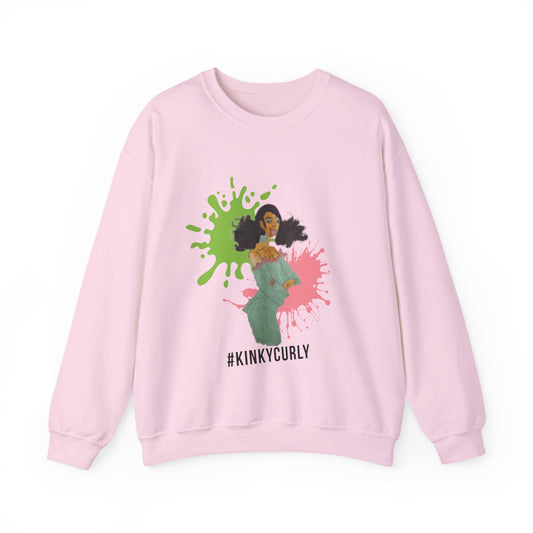 Crewneck Sweatshirt - Kinky Curly Black Girl Magic Print