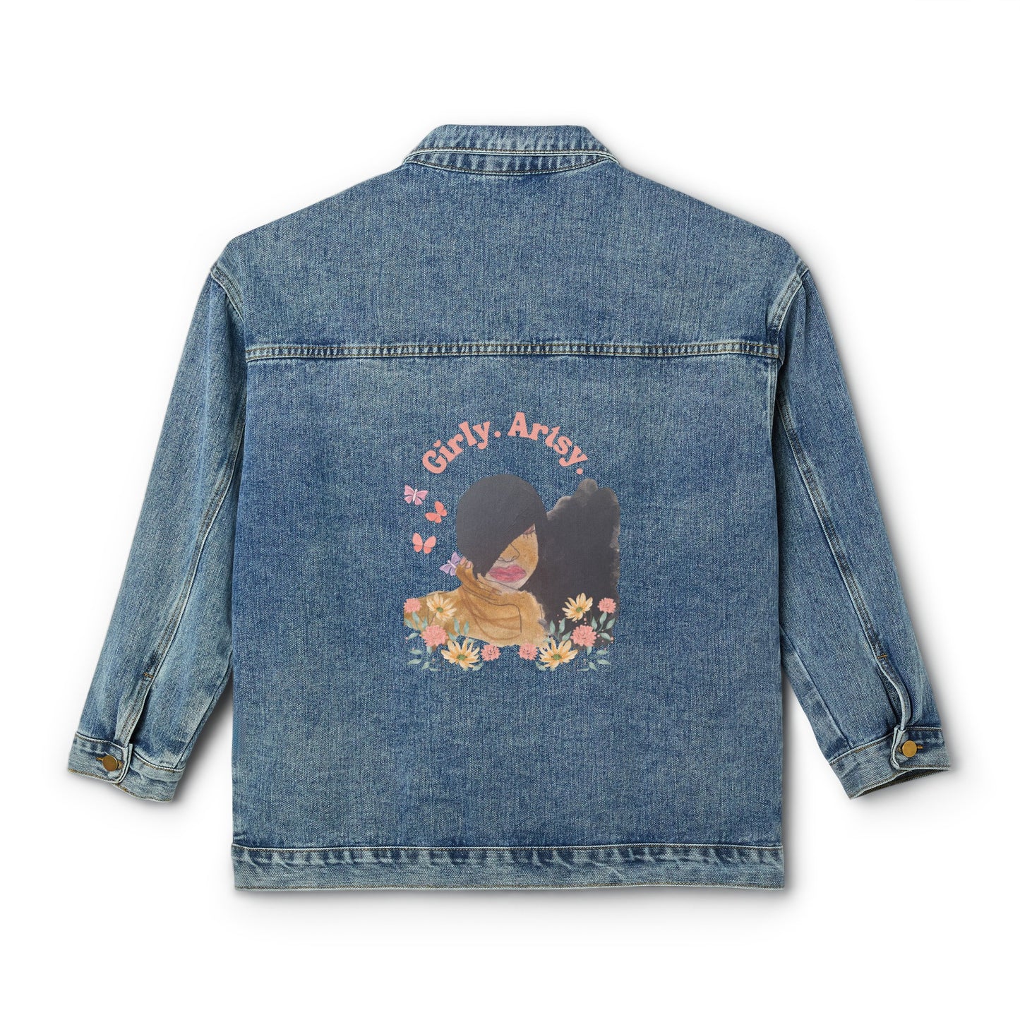 GIRLY. ARTSY #8 Women's Handpainted Graphic Denim Jacket