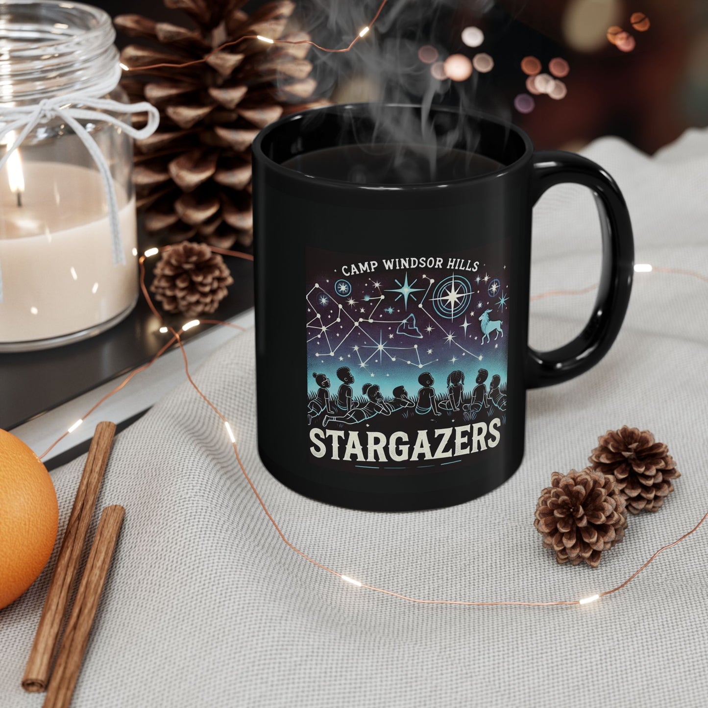 50% OFF BUNDLE & SAVE, CAMP WINDSOR HILLS STARGAZERS CLUB, Retro 1970s, Black Neighborhood Iconic Mug