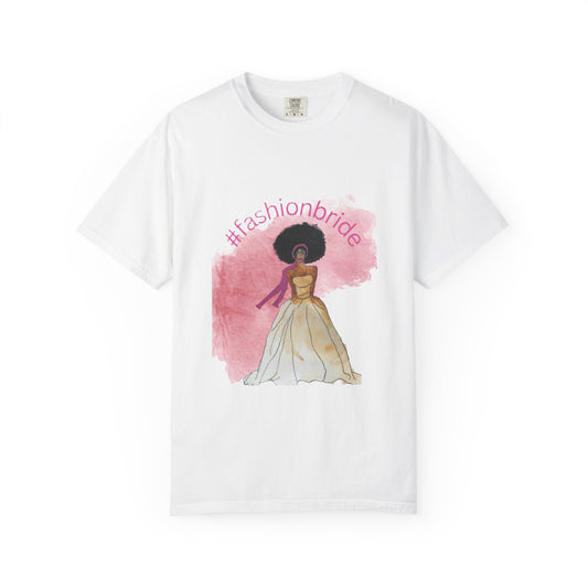 #fashionbride Illustration Bridal Dress T-Shirt | Black Bride Watercolor Tee