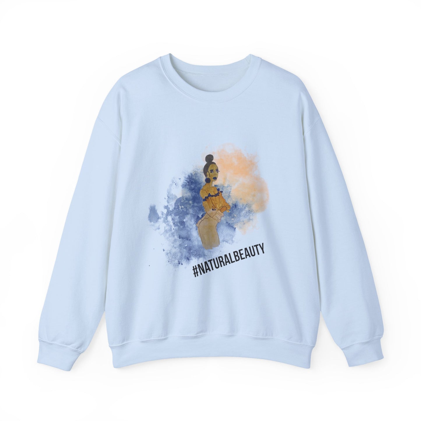 Natural Beauty Women's Crewneck Sweatshirt - African-American Woman Graphic