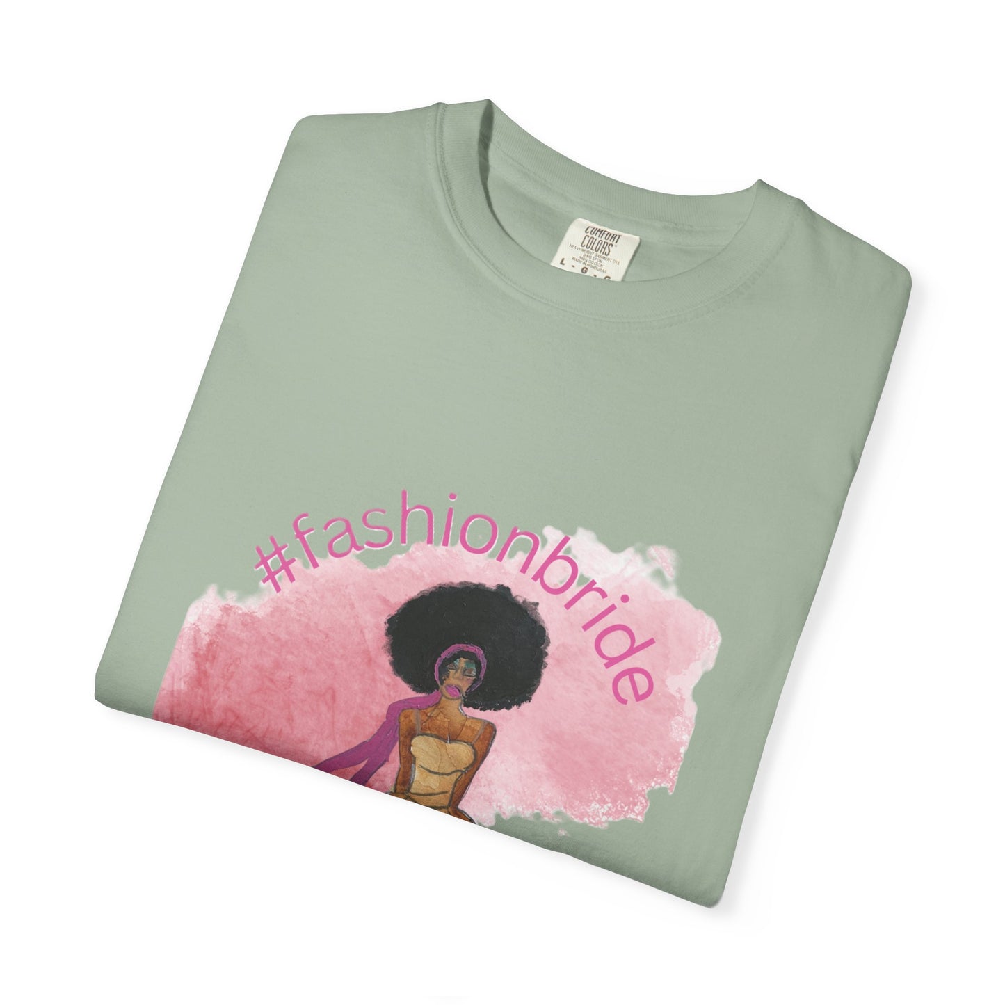 #fashionbride Illustration Bridal Dress T-Shirt | Black Bride Watercolor Tee