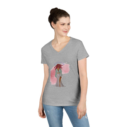 Fashionista Graphic V-Neck T-Shirt — 'fashionista' Stylish Women's Tee