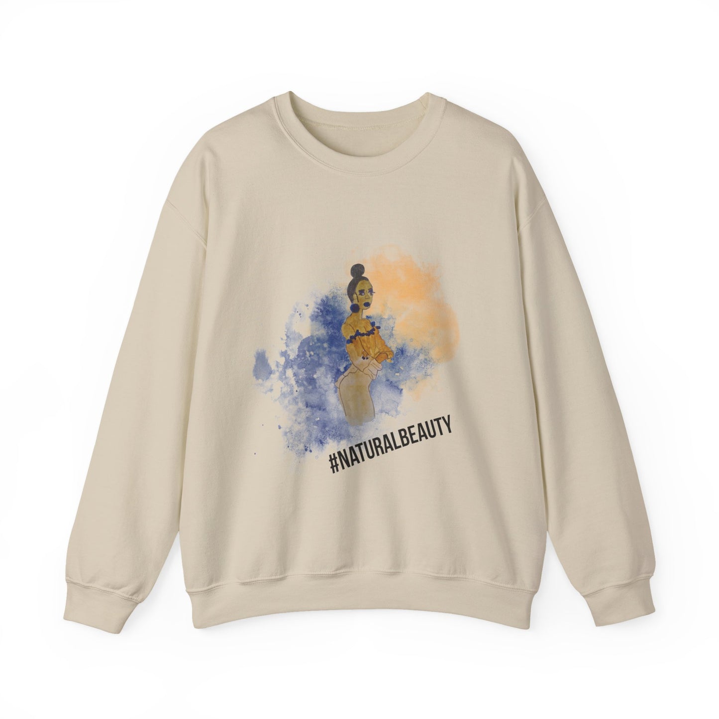 Natural Beauty Women's Crewneck Sweatshirt - African-American Woman Graphic