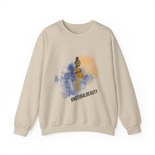 Natural Beauty Women's Crewneck Sweatshirt - African-American Woman Graphic