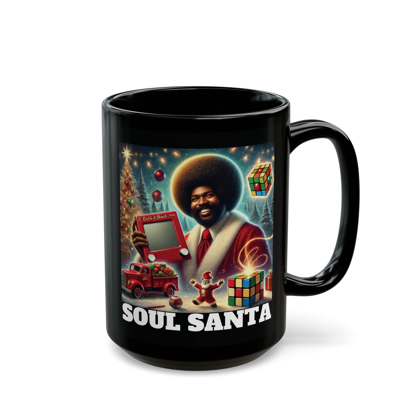 SOUL SANTA COFFEE MUG, RETRO VIBES, Ugly Christmas Gift - 11oz/15oz