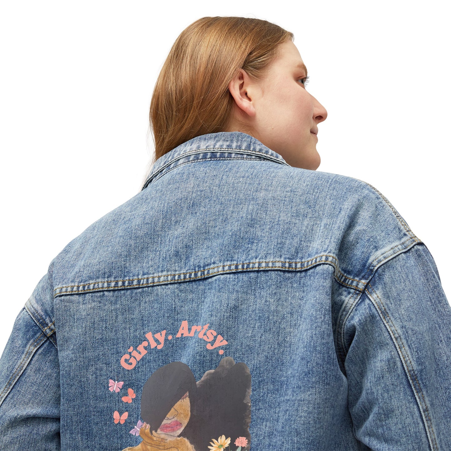 GIRLY. ARTSY #8 Women's Handpainted Graphic Denim Jacket