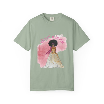 #fashionbride Illustration Bridal Dress T-Shirt | Black Bride Watercolor Tee