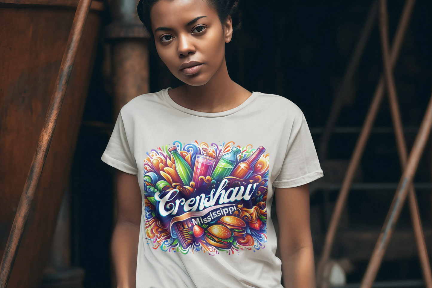 THE OTHER CRENSHAW:  CRENSHAW, MISSISSIPPI #1  Short Sleeve T-shirt, Southern Graphic, African American Culture, Black History, Iconic Black Neighborhood, Graphic T-shirt, Urban Streetwear