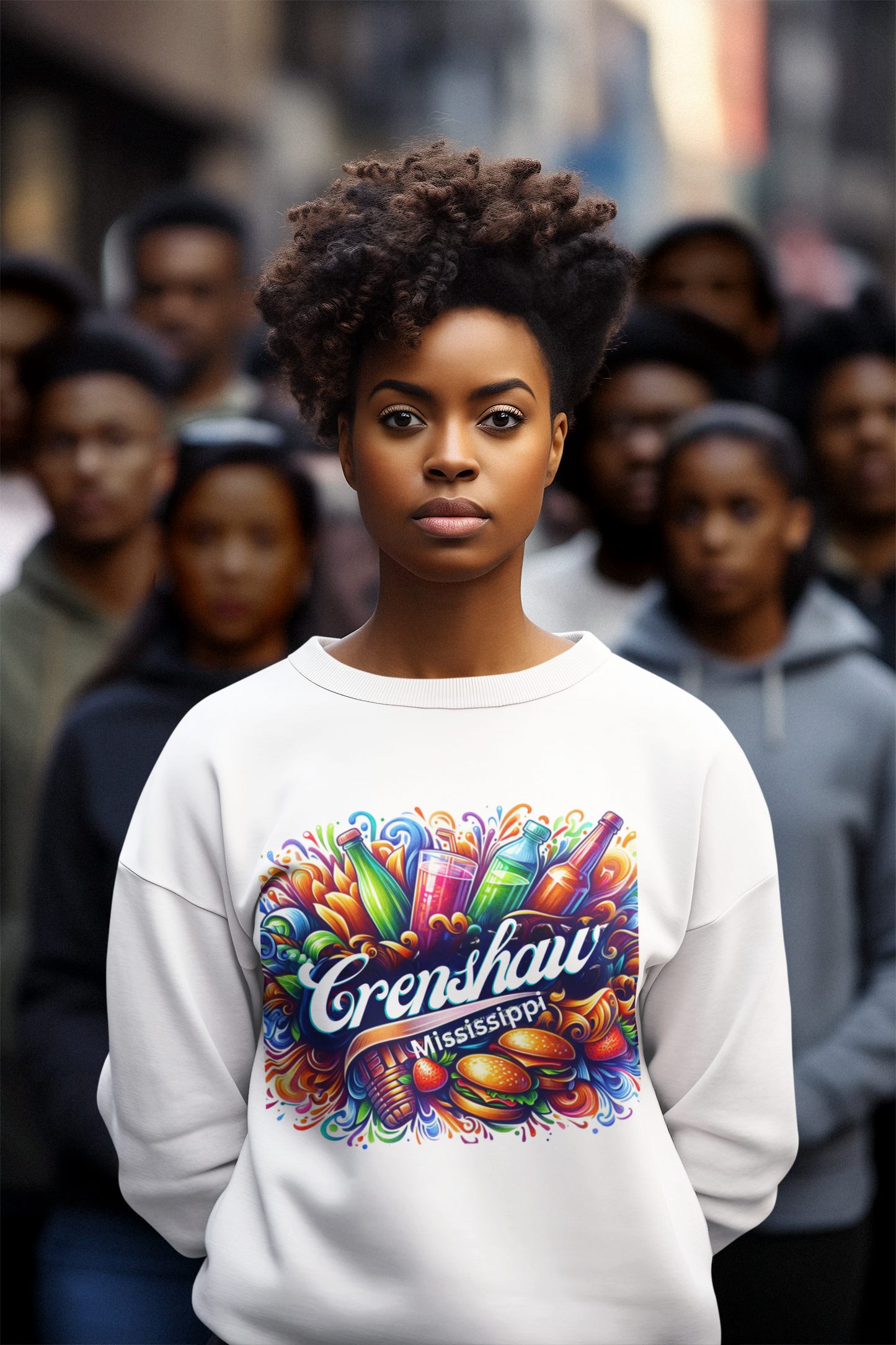 THE OTHER CRENSHAW:  CRENSHAW, MISSISSIPPI #1, Southern Graphic, African American Culture, Black History, Iconic Black Neighborhood, Graphic Sweatshirt, Urban Streetwear, Unisex, Crewneck Sweatshirt