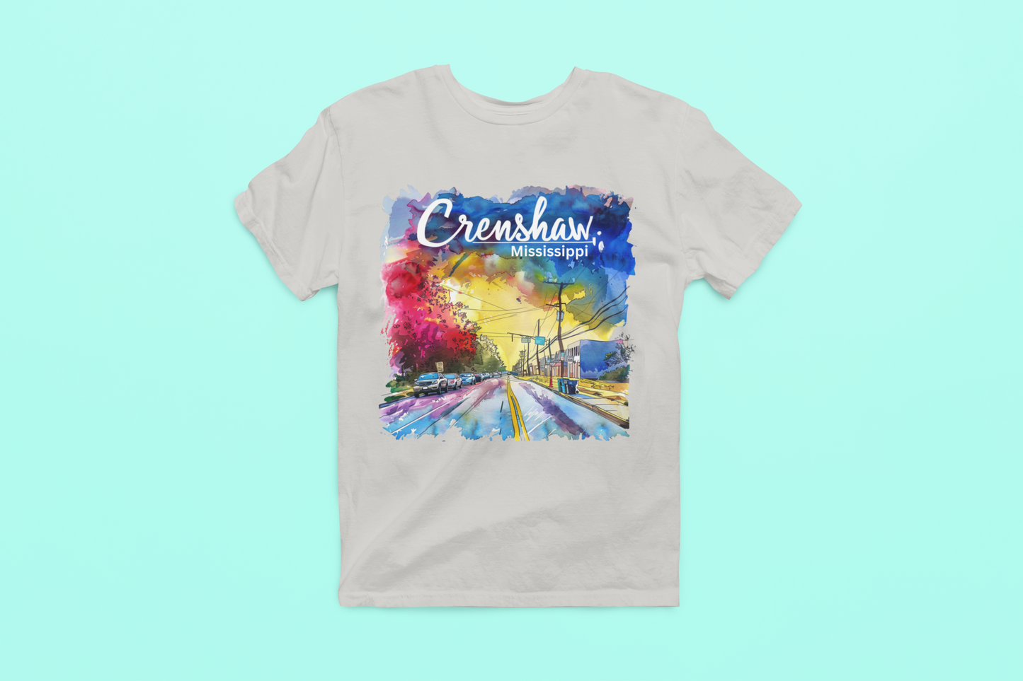 THE OTHER CRENSHAW:  CRENSHAW, MISSISSIPPI #2, Short Sleeve T-shirt, Southern Graphic, African American Culture, Black History, Iconic Black Neighborhood, Graphic T-shirt, Urban Streetwear