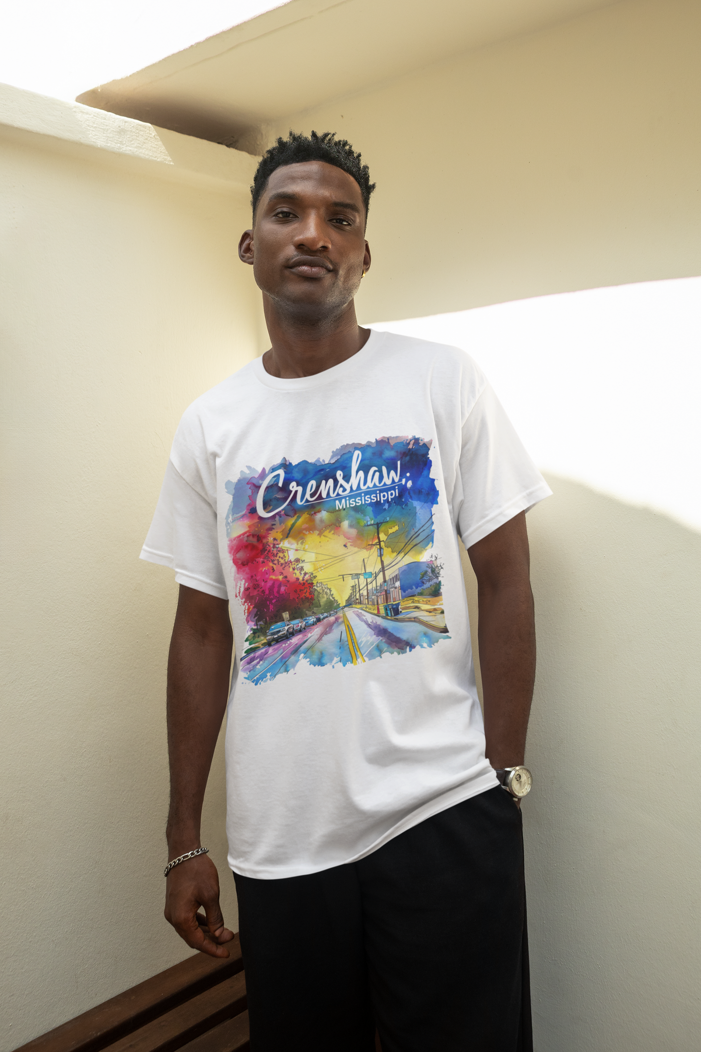 THE OTHER CRENSHAW:  CRENSHAW, MISSISSIPPI #2, Short Sleeve T-shirt, Southern Graphic, African American Culture, Black History, Iconic Black Neighborhood, Graphic T-shirt, Urban Streetwear