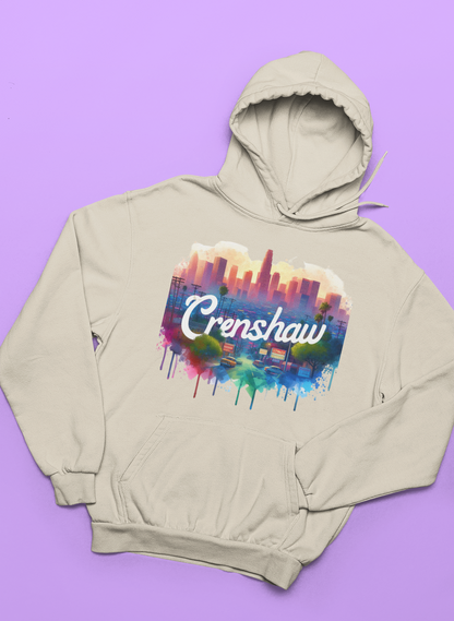 CRENSHAW ONE Hooded Sweatshirt, Back in the Day, African American Culture, Black History, Iconic Black Neighborhood, Graphic Sweatshirt, Urban Streetwear