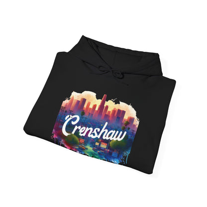 CRENSHAW ONE Hooded Sweatshirt, Back in the Day, African American Culture, Black History, Iconic Black Neighborhood, Graphic Sweatshirt, Urban Streetwear