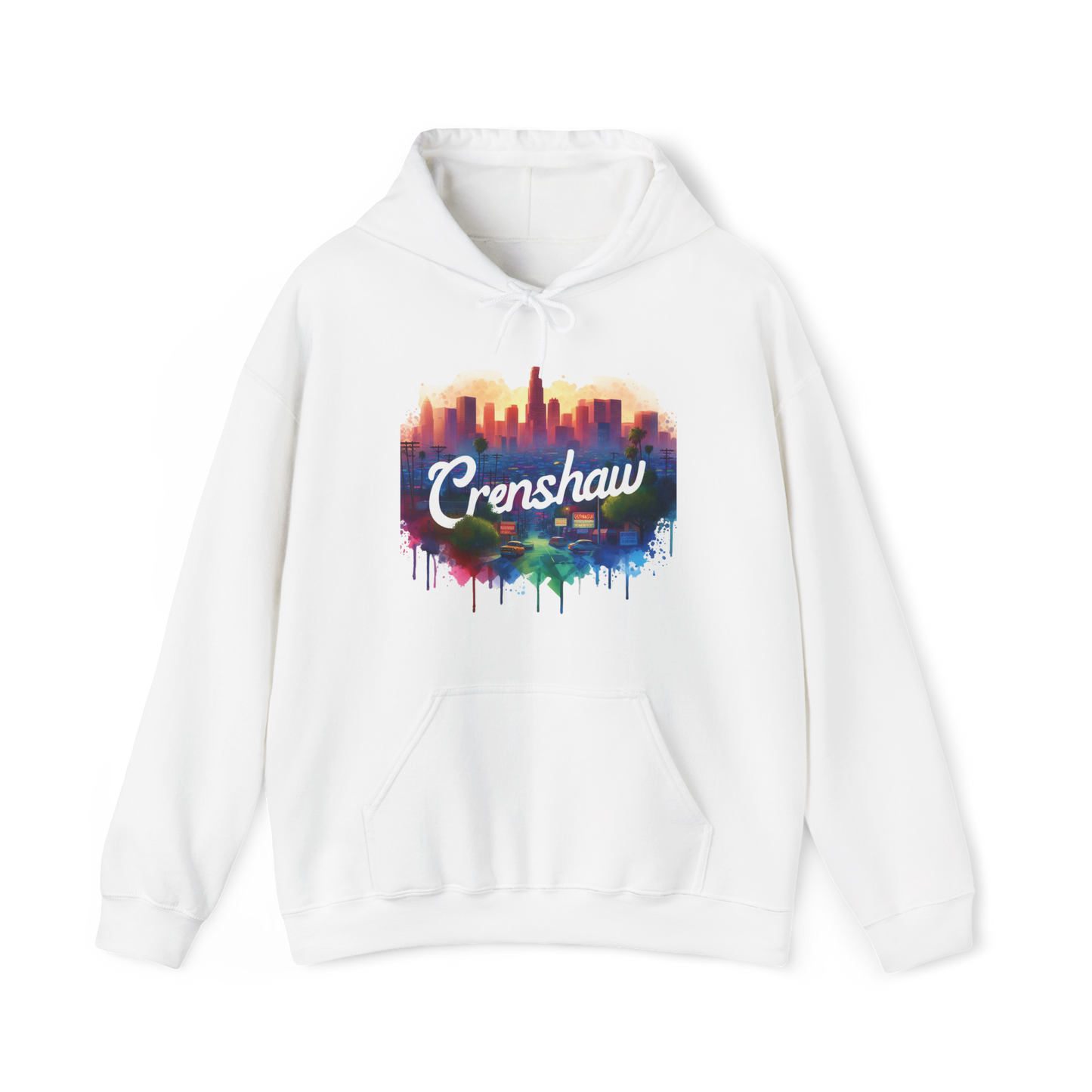 CRENSHAW ONE Hooded Sweatshirt, Back in the Day, African American Culture, Black History, Iconic Black Neighborhood, Graphic Sweatshirt, Urban Streetwear