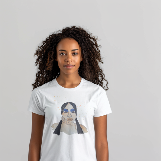 GIRLY. ARTSY. #11, Hand Painted Graphic T-shirt, Women's T-shirt, Black Art Graphic, Black Woman Graphic, Hand-painted Graphic, Retro, Gift for Her, Urban Fashion, Urban Streetstyle, Unisex Jersey Short Sleeve Tee