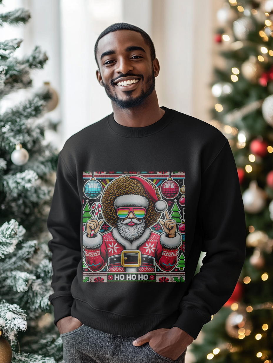 HO HO HO Ugly Christmas Crewneck Sweatshirt, Holiday Party Gift Idea, Winter Festive Jumper, Christmas Xmas Sweater, Funny Festive Apparel,