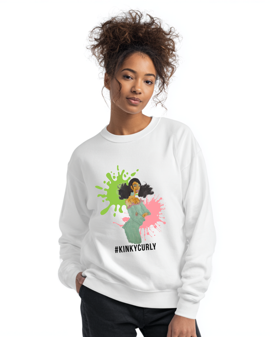 Crewneck Sweatshirt - Kinky Curly Black Girl Magic Print
